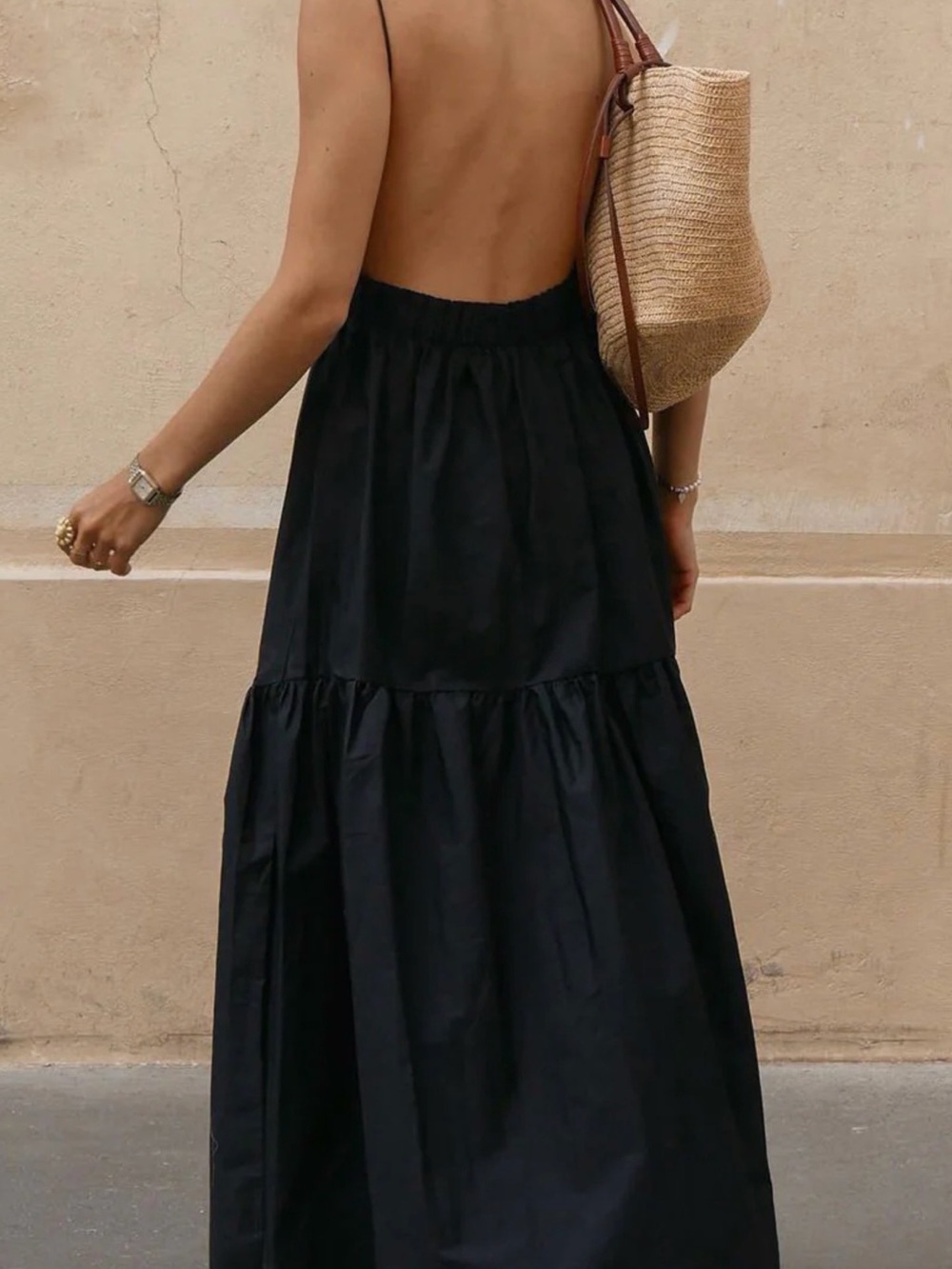 COMMENSE!! Solid Backless Long Dress - Picture 5 of 7